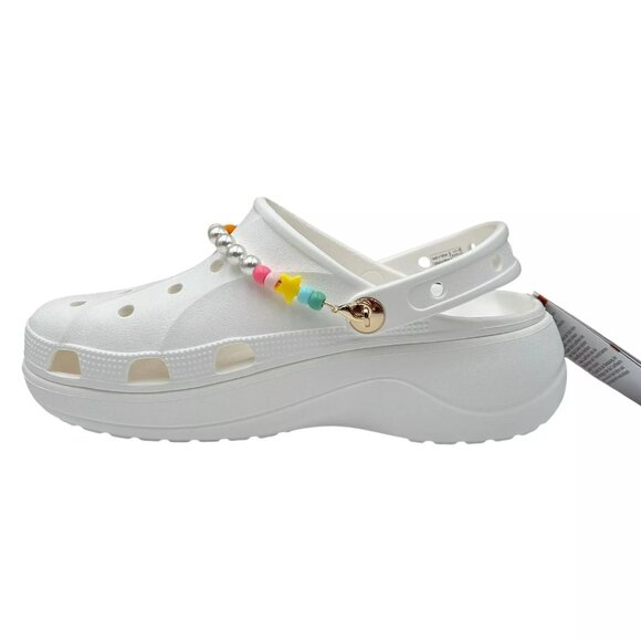 Crocs Women's Baya Midsummer Platform Clog Sandals Size 8 White Jibbitz Jewelry - Picture 3 of 14